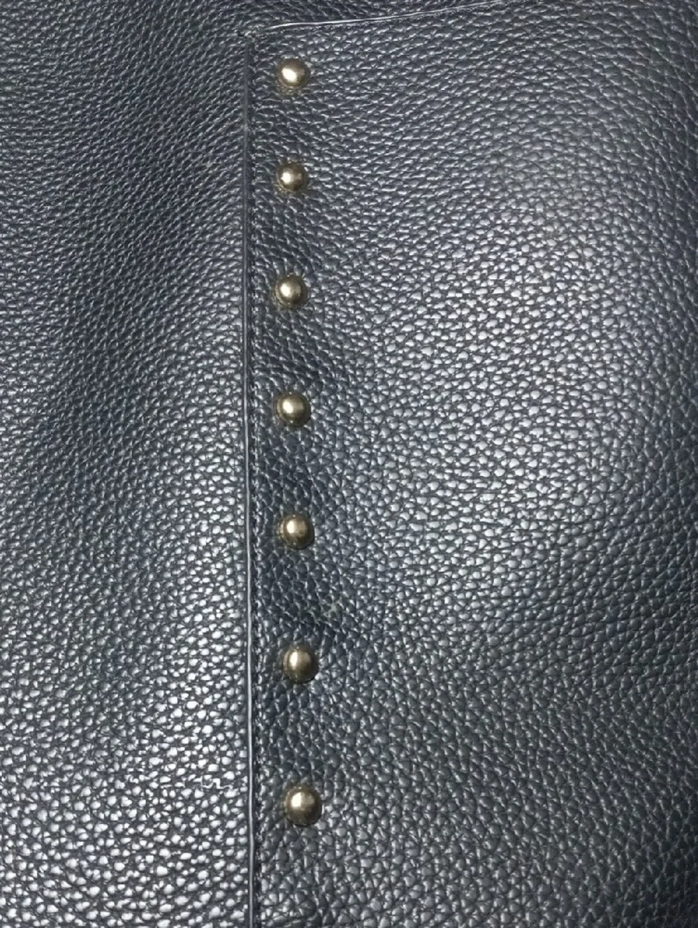 Black Pebbled Shoulder Bag with Stud Detail